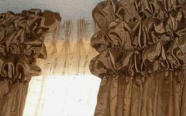 custom made side drapes with specially designed headers